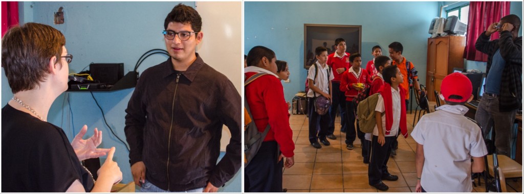 Demoing Google Glass at the Ricardo Flores Magon school. @coreylatislaw.com